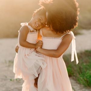 Indie Blue blush pink dress!